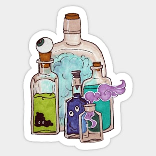 Apothecary Bottles with Potion Ingredients Sticker